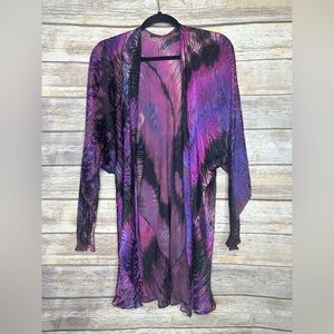 Carter & Teri purple Shibori silk designer jacket one size